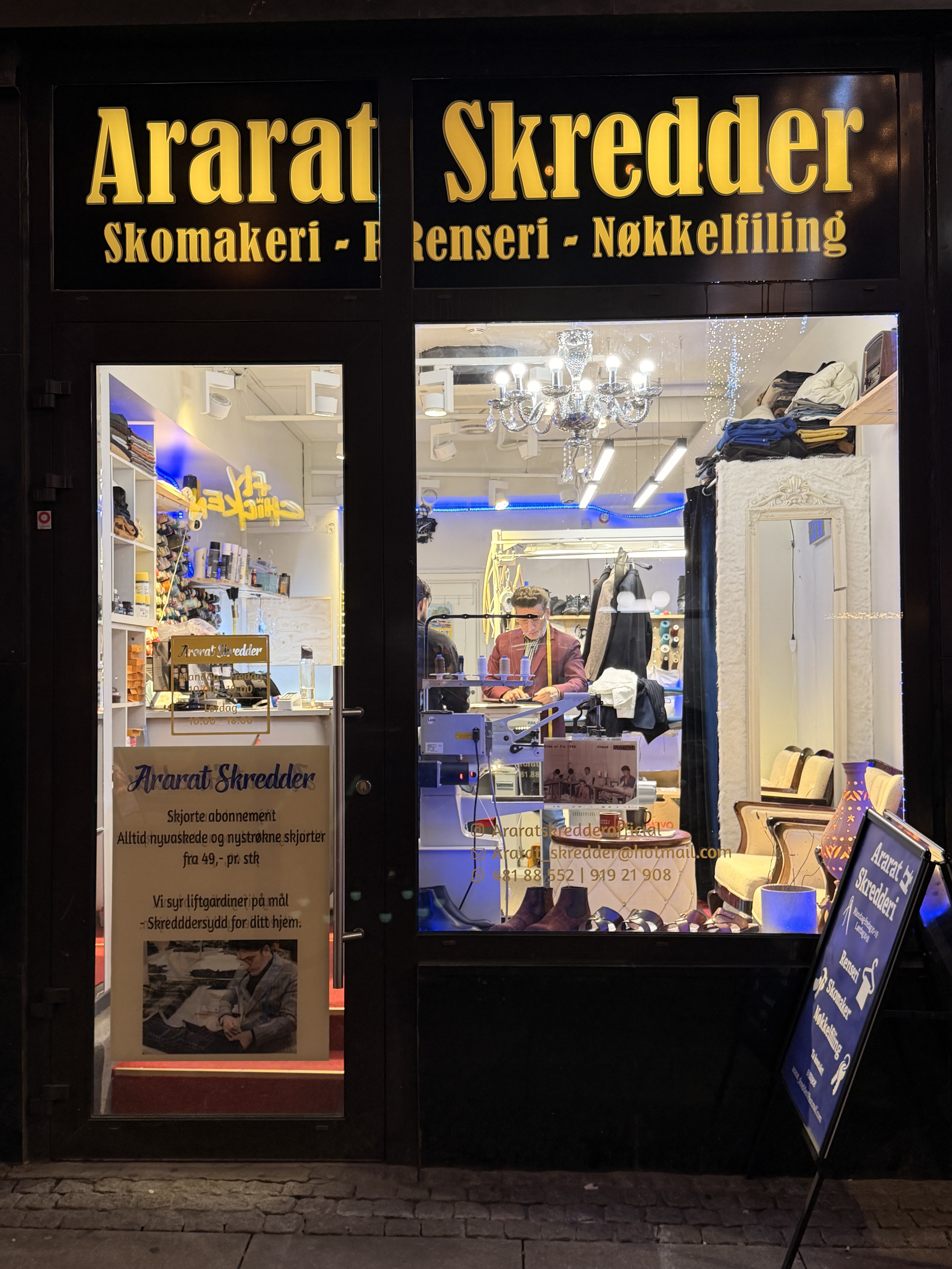 Skredderverksted interiør